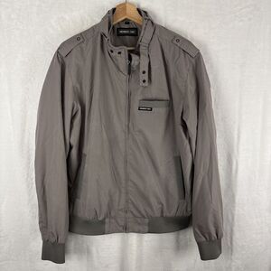 Members Only Jacket Men’s Sz Large Gray Classic Iconic Racer Zip-Up Retro Punk